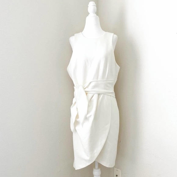 cinq a sept - NWT cassaleigh dress waist tie wrap sleeveless mini dressy ivory - Picture 2 of 10
